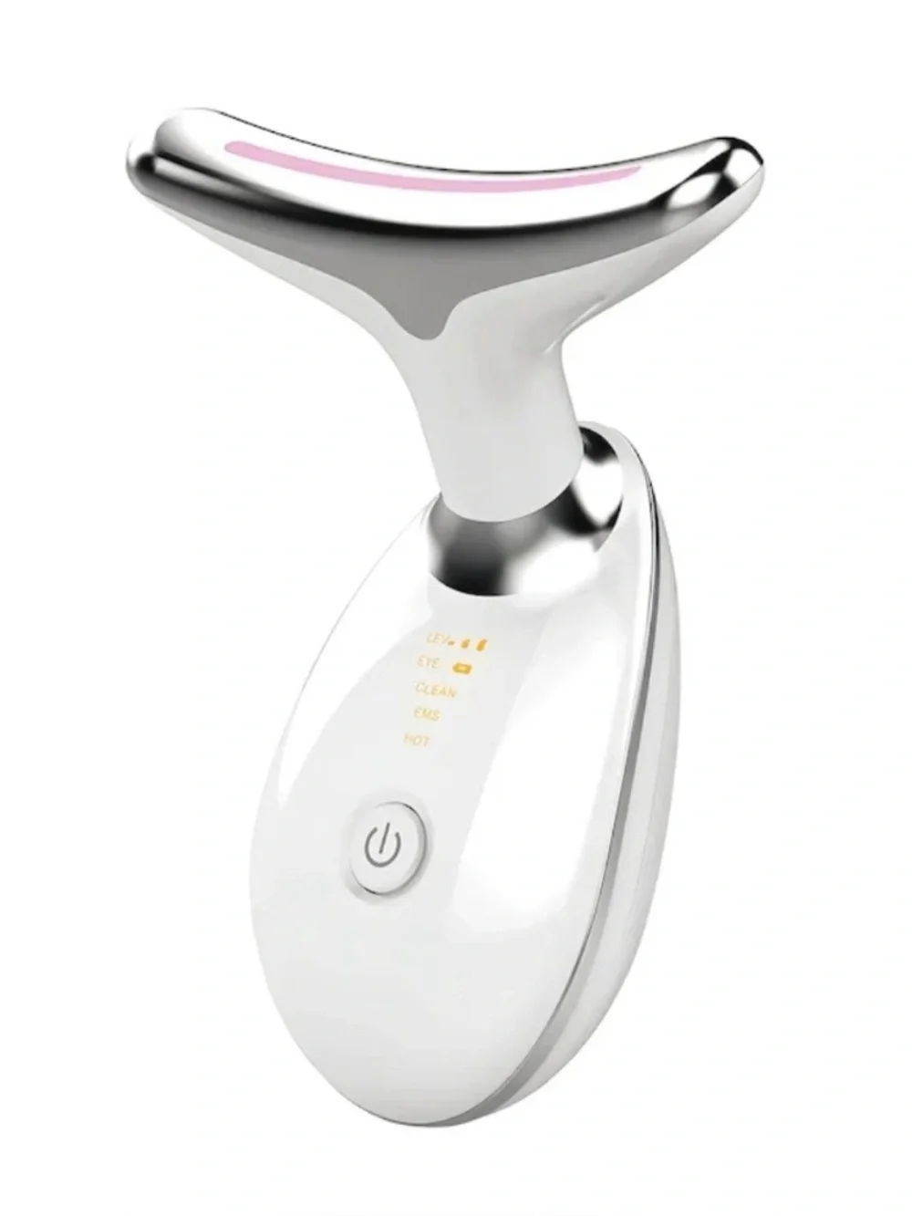 Facial T-Bar Massager in White with Silver Accent